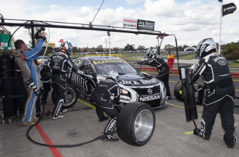 Todd Kelly's Nissan taking one of four compulsory stops at Sandown last year