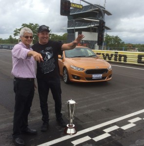 NT Major Events general manager Paul Cattermole at the newly resurfaced Hidden Valley circuit with Paul Morris