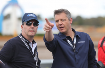 V8 Supercars CEO James Warburton with Ford Australia president Bob Graziano