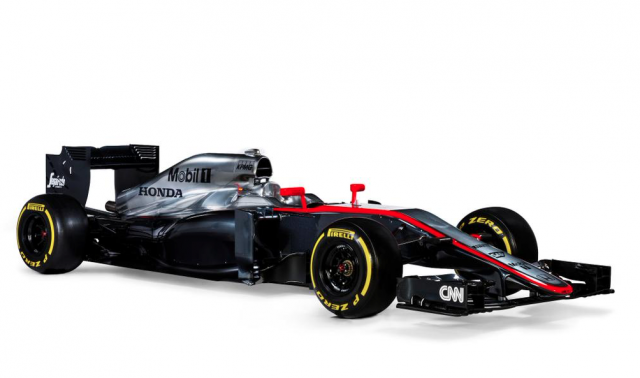 The new McLaren features a steep sloped nose