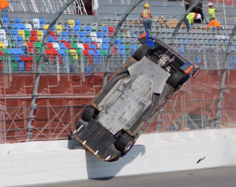 A tyre failure was blamed for DeFoor's specular accident. pic: FormulaFotos via Twitter
