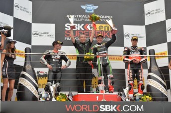 Rea celebrates Race 1 victory