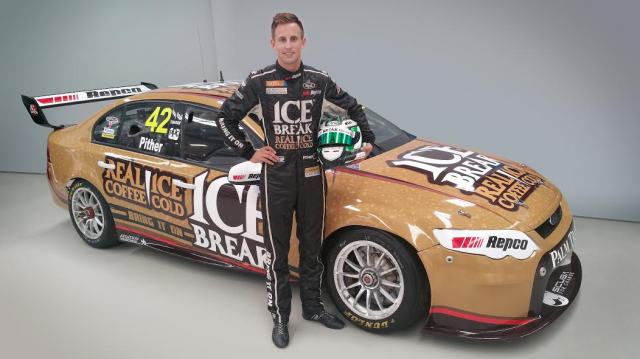 Chris Pither with the #42 Ice Break Ford