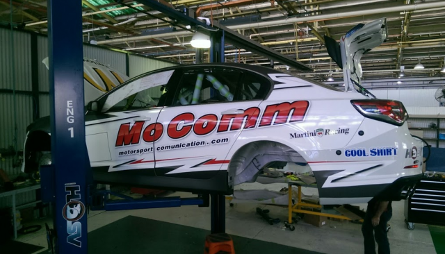 Jim Pollicina's HSV in the final stages of Sandown preperation
