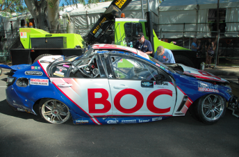 Jason Bright's #8 Brad Jones Racing entry following its cash at the 2014 Clipsal 500