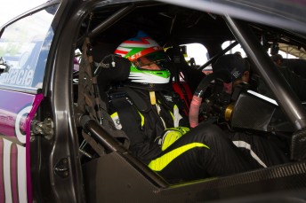 Simona de Silvestro behind the wheel of Renee Gracie's Dunlop V8 Supercar at Queensland Raceway