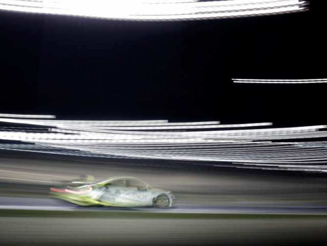 Hugo Valente's Chevrolet flashes through the Qatar night