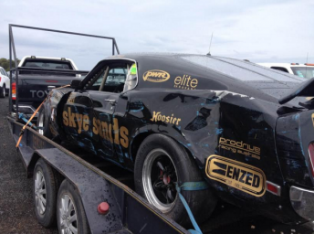 Both sides of the Mustang sustained damage