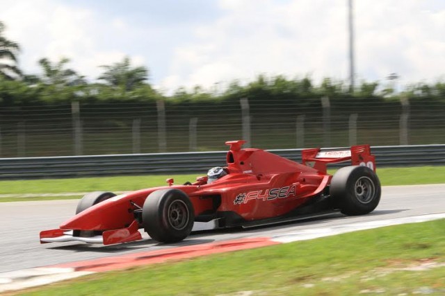 Jake Parsons behind the wheel of Luca Fillipi's GP2 Asia Series car at Sepang