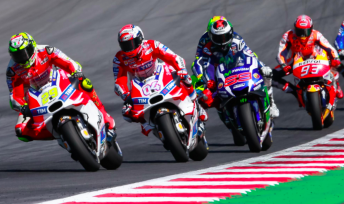 Ducati's Andrea Iannone and Andrea Dovizioso lead the field at the Austrian Grand Prix