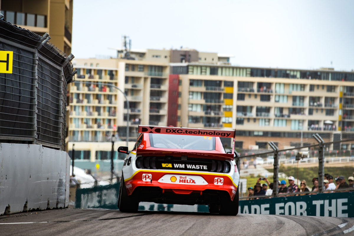 The #17 Ford in the most recent Supercars event at Newcastle, back in the Gen2 era